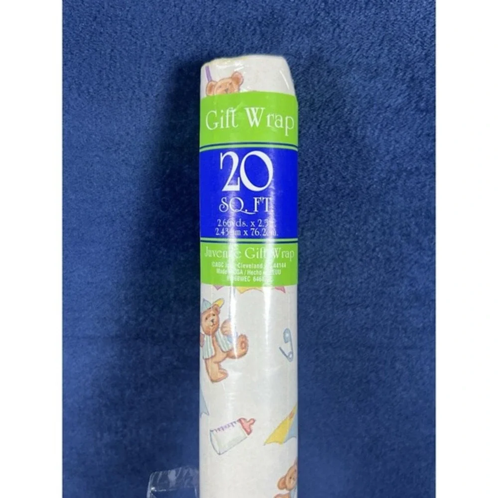 Vintage Plus Mark Brand Baby Shower New Born‎ Baby Gift Wrap 20 Sq Ft